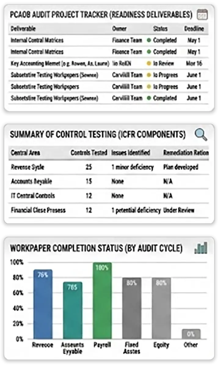 pcaob audit support status by area